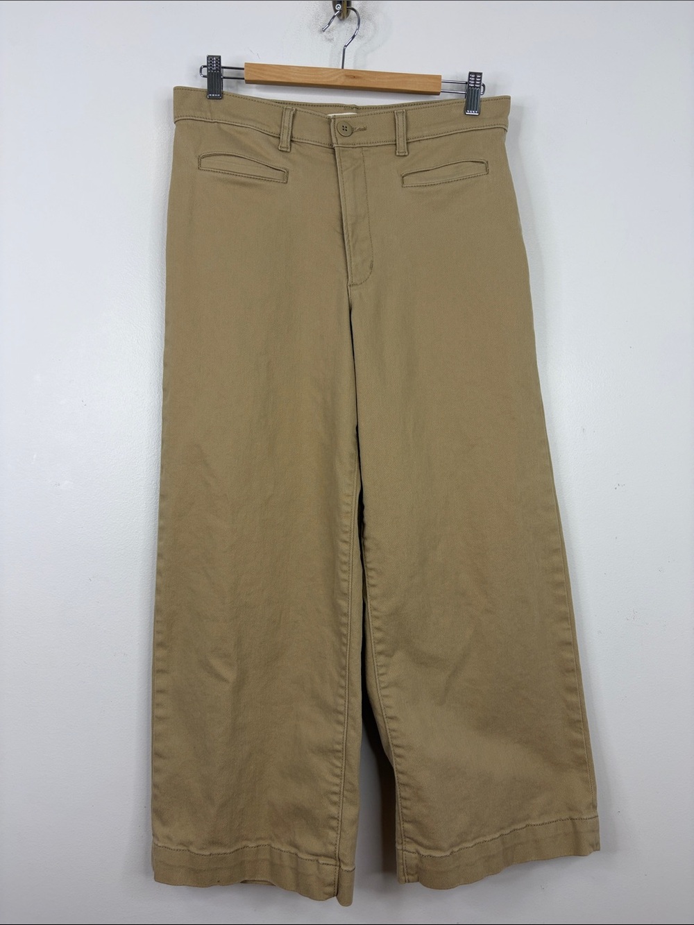 Levi's Pants Womens 30 x 25 Kkaki Brown Ribcage Wide Leg Crop Cotton Trousers